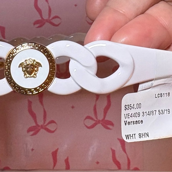 Versace White Sunglasses with Gold Medallion - Picture 8 of 10